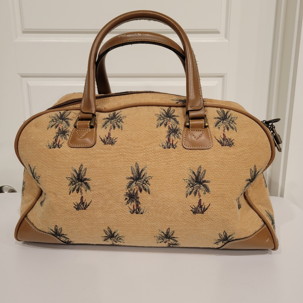 DIANE VON FURSTENBERG TAPESTRY PALM TREE OVERNIGHT TRAVEL BAG
